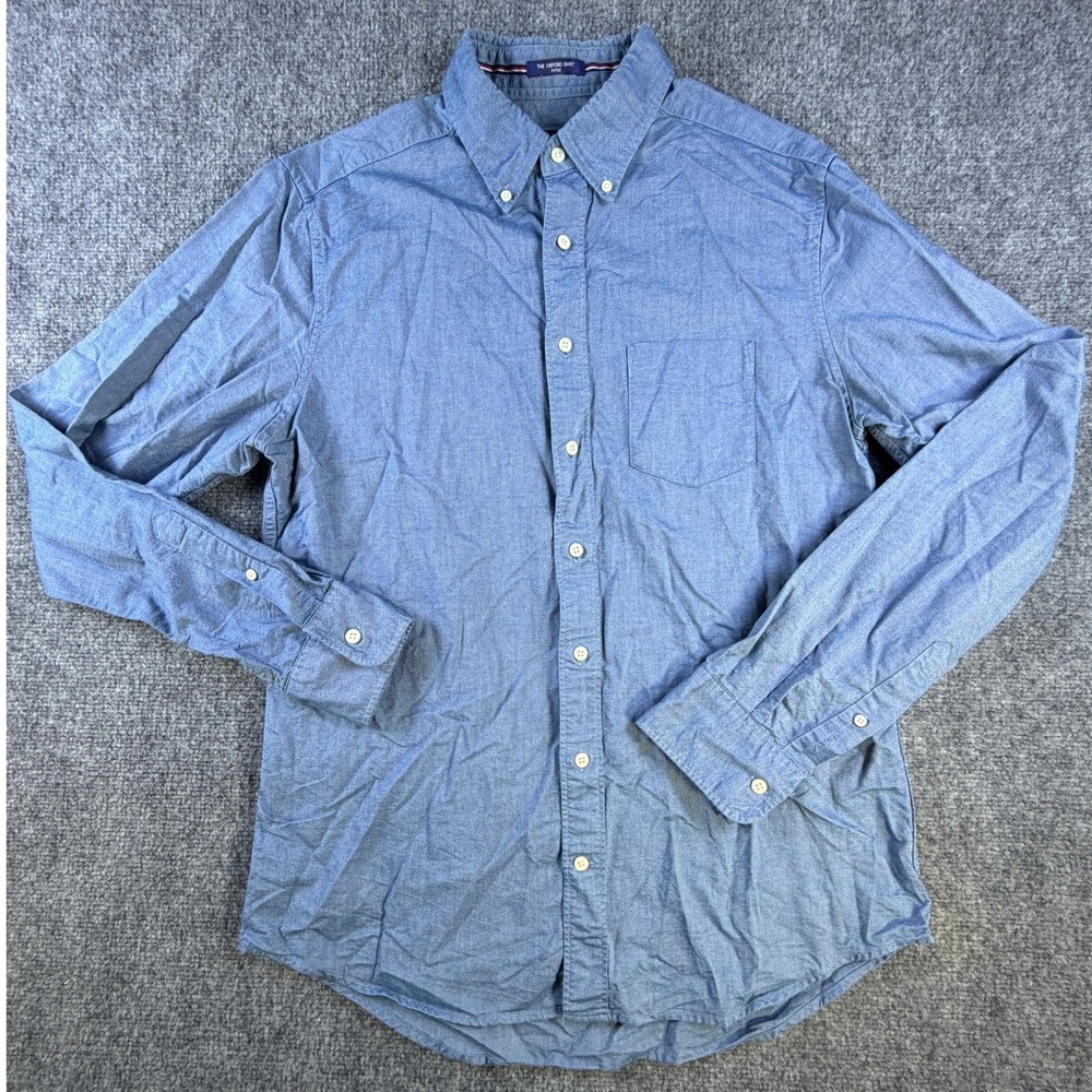 Gant Oxford Fitted Button Down Shirt L Blue Long Sleeve Preppy UK